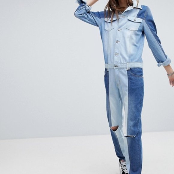 Signature8 Denim - Signature 8 Denim Patchwork Boiler Suit Size M/ L